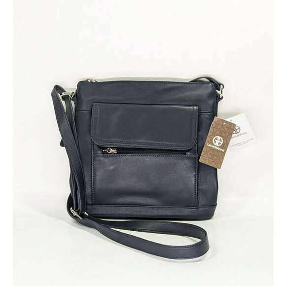 Giani Bernini Venice Women's Nappa Crossbody in Dark Navy (MSRP $100) - Picture 3 of 9